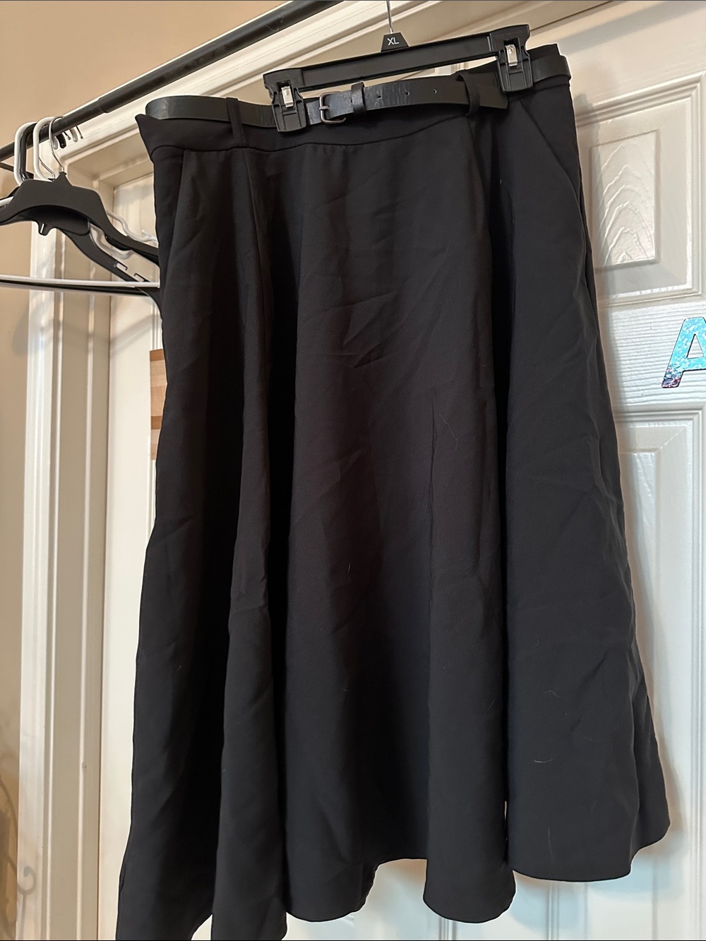 torrid Black A-Line Midi Skirt with Belt